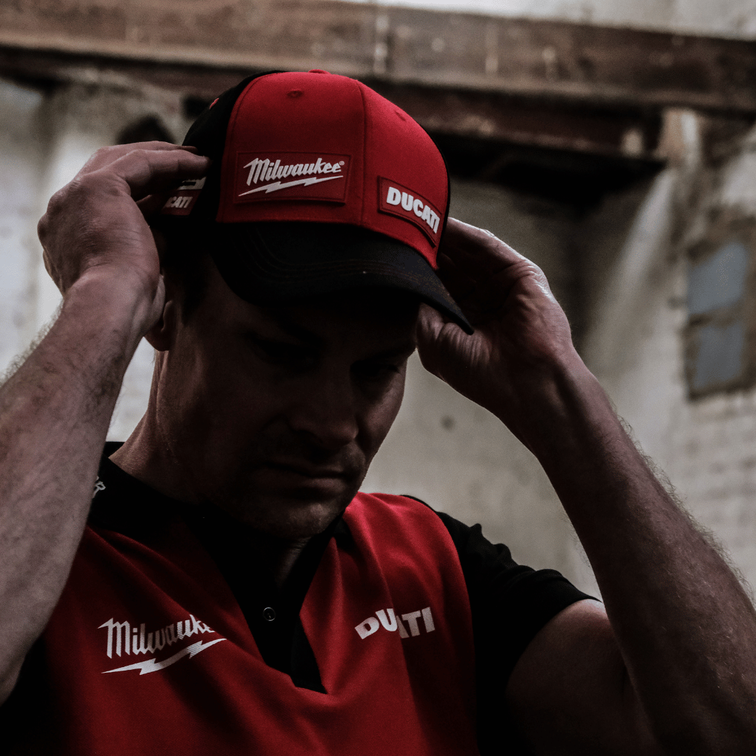 Milwaukee Ducati Team-Wear Cap Official Red Black Curved Peak - QHA UK
