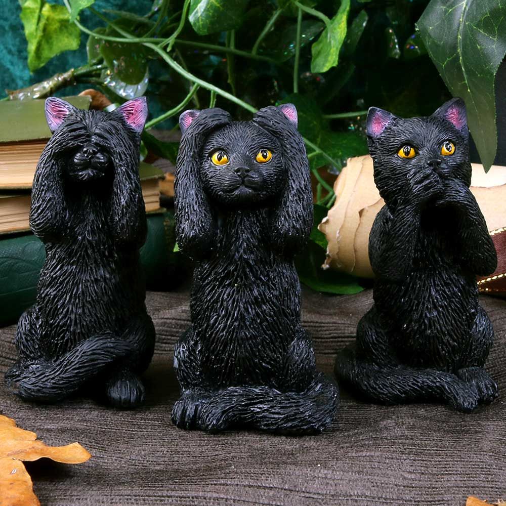 Nemesis Now Cat Figurines Three Wise Felines 8.5cm - QHA UK