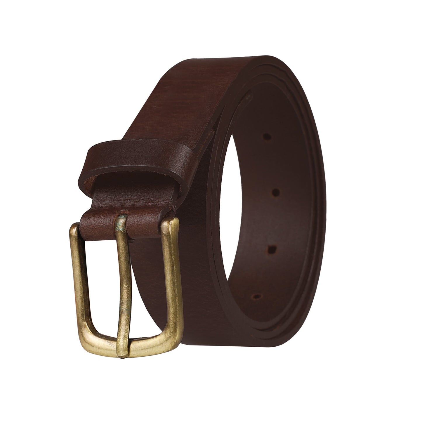 Outback Unisex Full Grain Leather Belt Round Buckle Stainless Steel Ca - Texture Detail - QHA UK