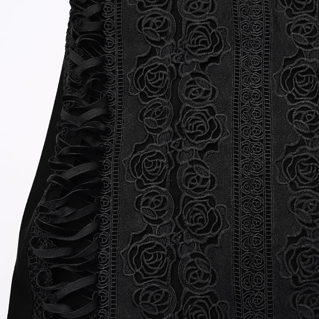 Punk Rave Gothic Skirt Belladonna Rose Fishtail UK 10-22 - QHA UK