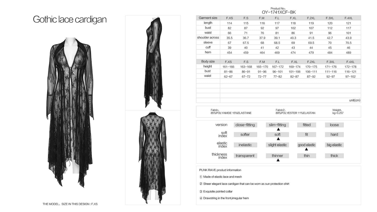 Punk Rave Women's Cardigan Tau Lace UK 8-22 - QHA UK