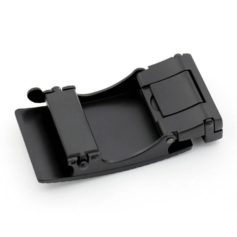 QHA Mens 35mm Automatic Belt Buckle, Black Carbon Fiber Style - QHA UK