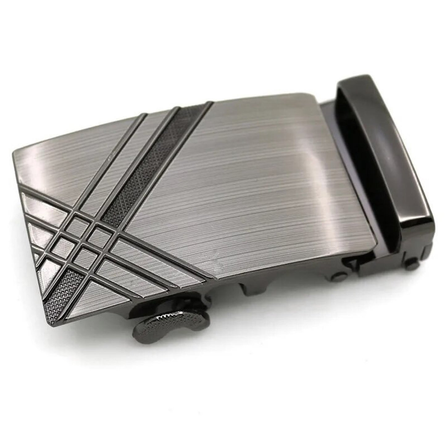 QHA Mens Automatic Sliding Belt Buckle Gunmetal 35mm Ratchet - QHA UK