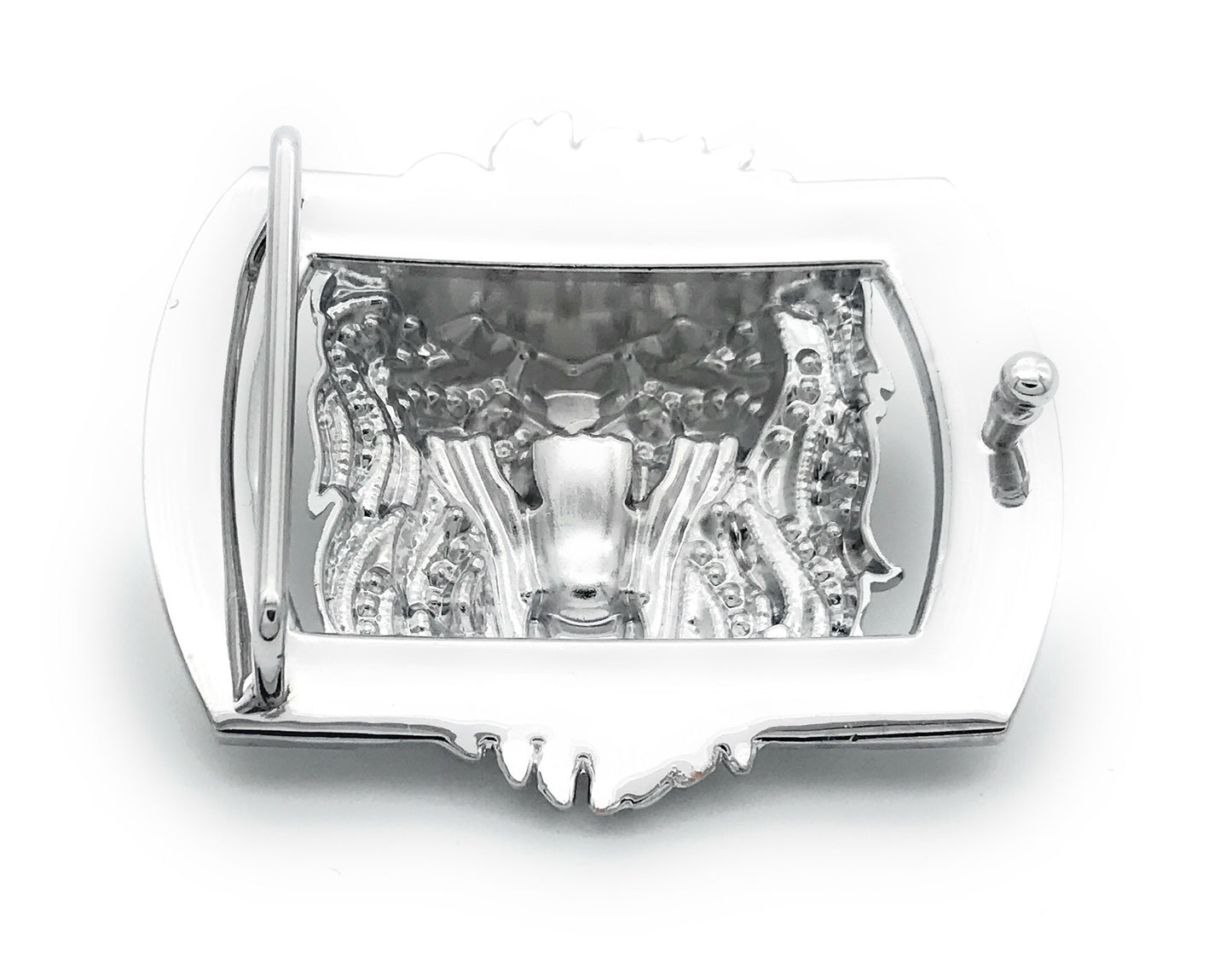 QHA Silver Lion Head Belt Buckle with Blue Eyes & Rhinestones - QHA UK