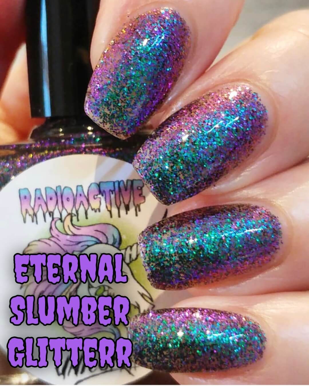 Radioactive Unicorn Nail Polish Eternal Slumber Glitter - QHA UK