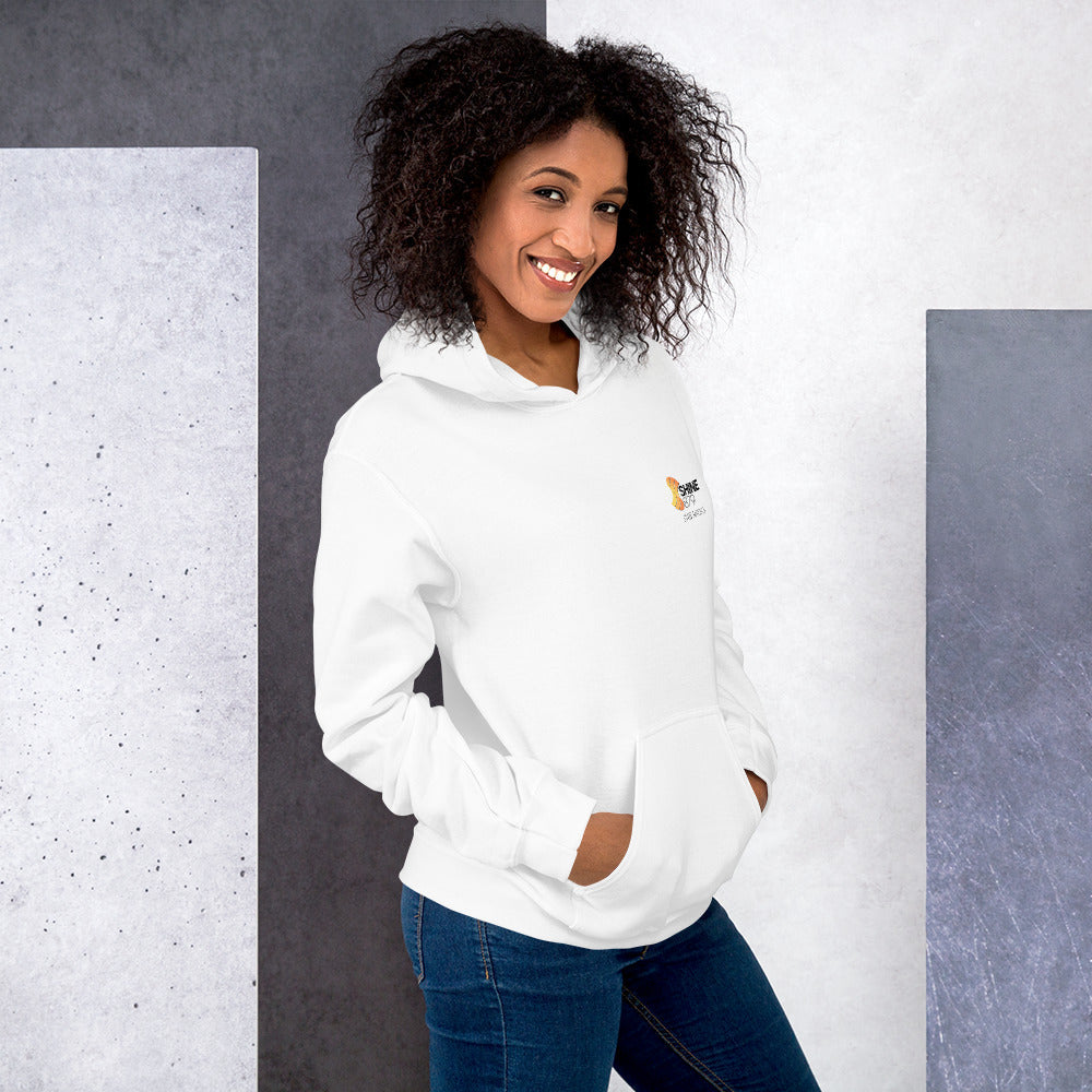 Shine 879 DAB Unisex Hoodie White | Heavy Blend 50% Cotton | S–2XL | UK - Right Side View - QHA UK