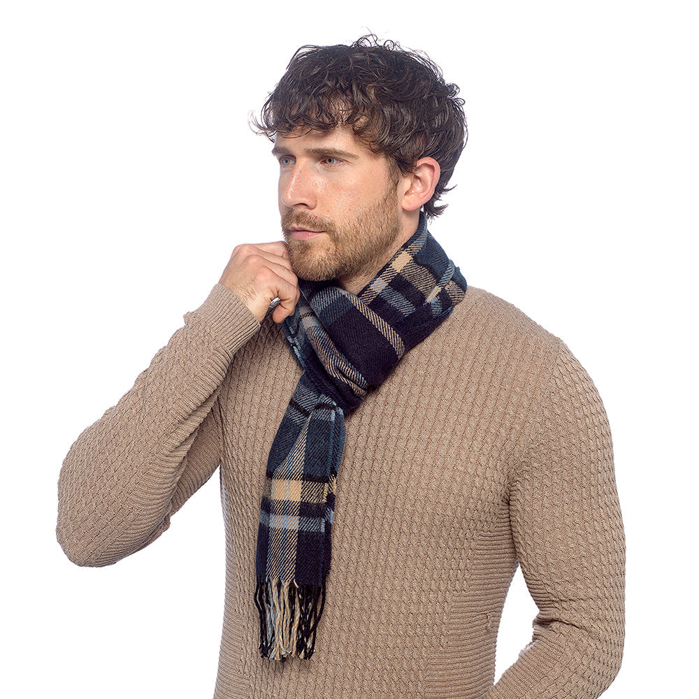 Tom Franks Checked Scarf With Tassel - QHA UK
