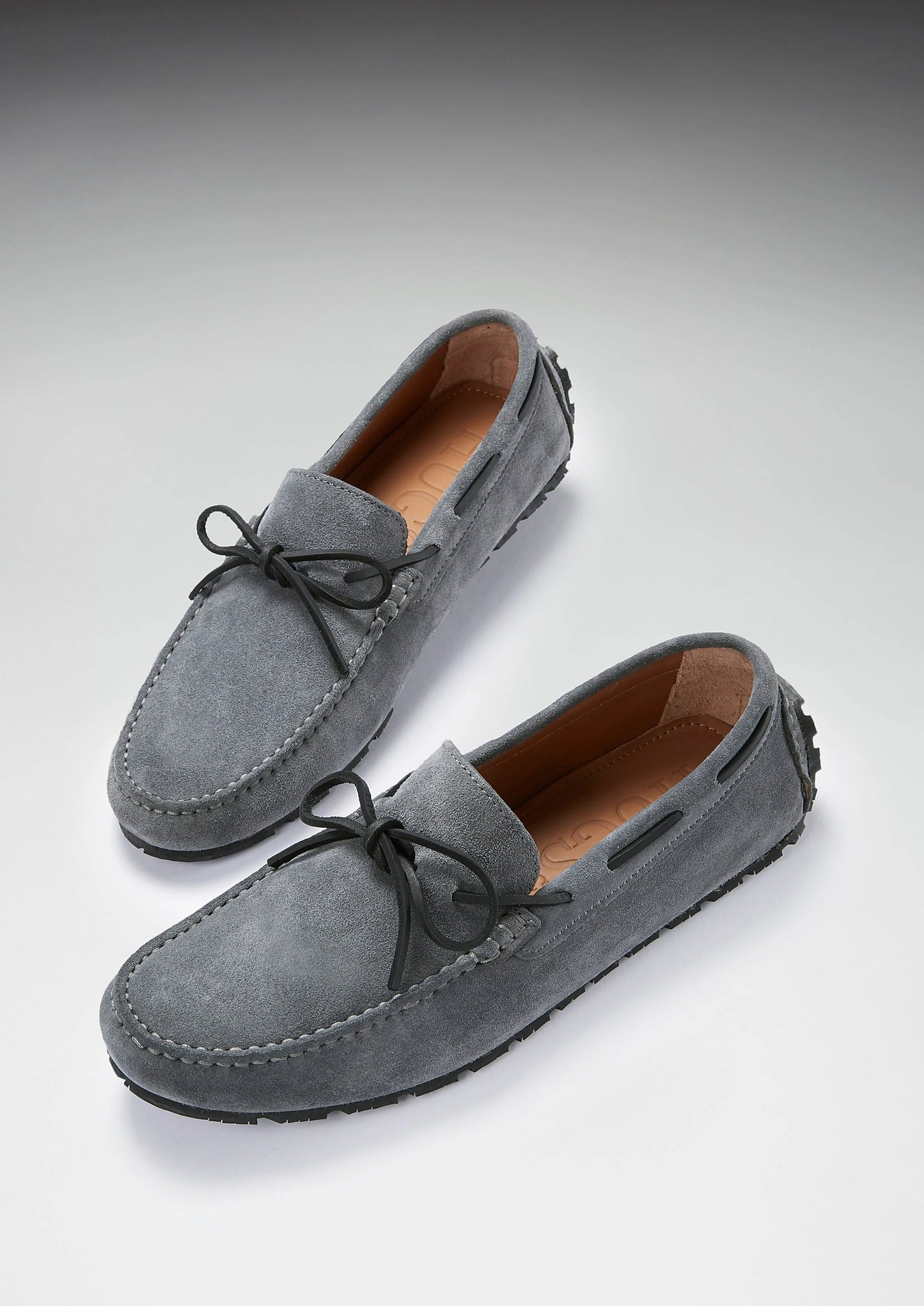 Hugs & Co Mens Tyre Sole Laced Driving Loafers Slate Grey UK 7-14 - Sole Detail - QHA UK