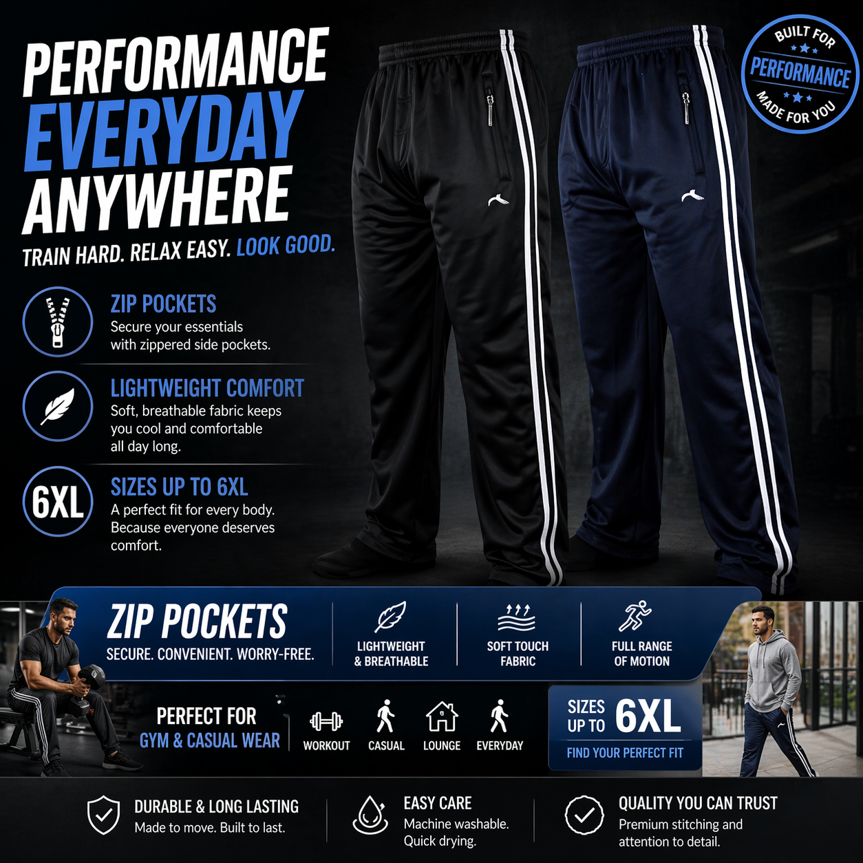 Urban Heritage Mens Tracksuit Bottoms Joggers Zip Pocket Lightweight G - Pocket Detail - QHA UK