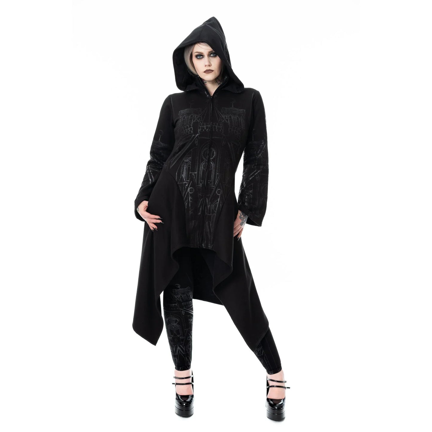 Vixxen Women's Hoodie Basilica Cathedral Printed Zip Up UK 10-18 - Zip Detail - QHA UK
