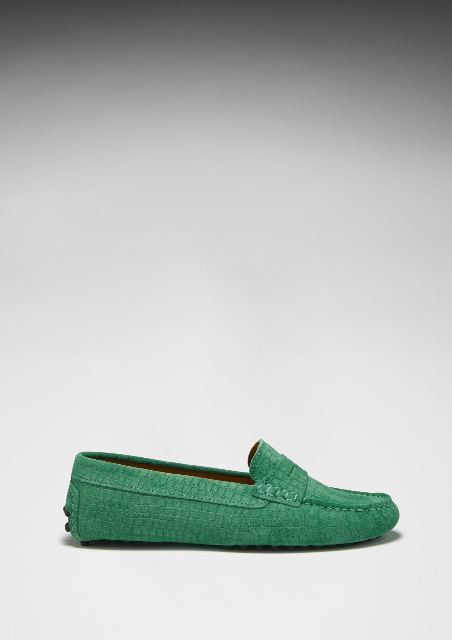 Hugs & Co Womens Penny Driving Loafers Emerald Embossed EU 36-42 - QHA UK