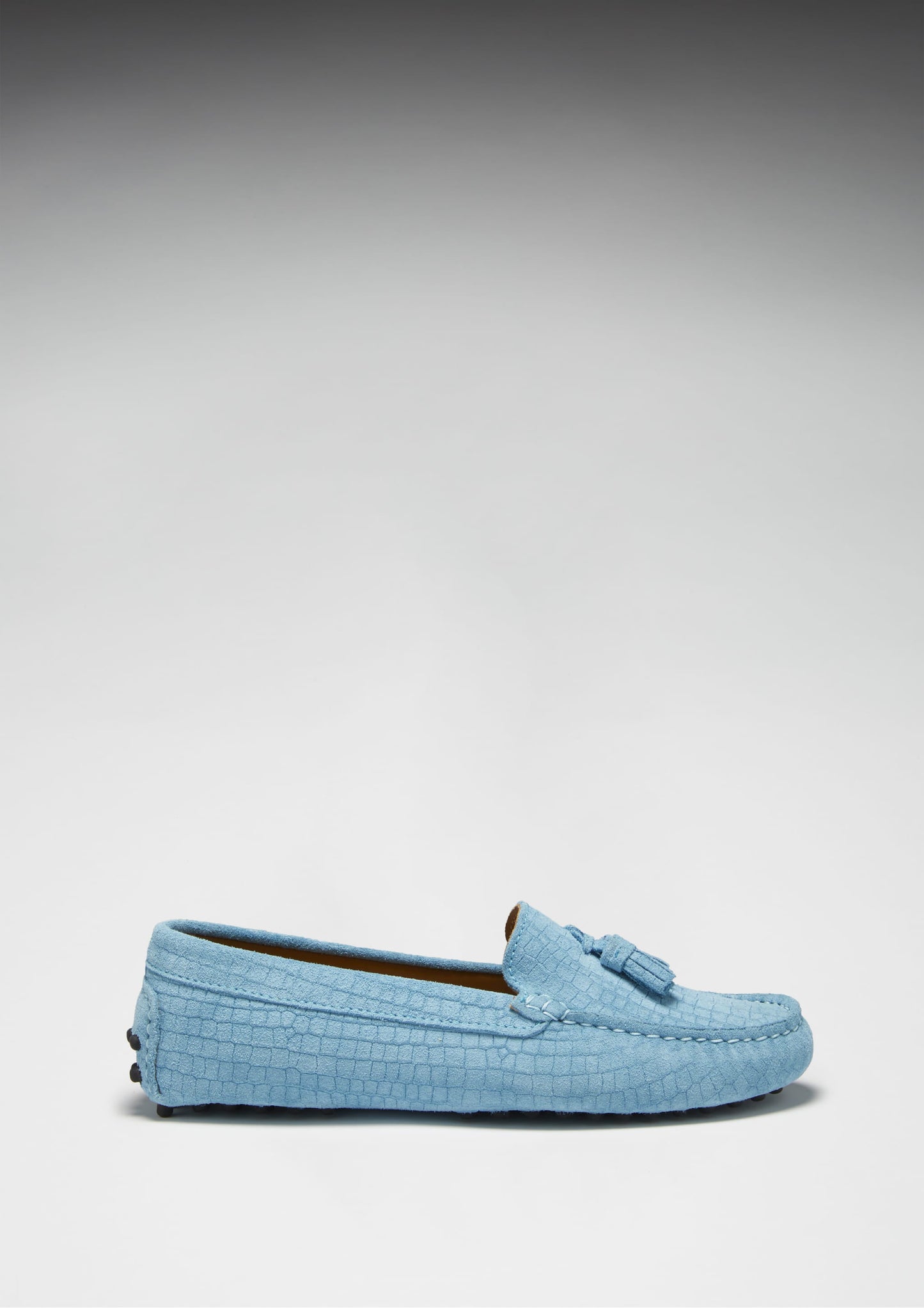Hugs & Co Womens Tasselled Driving Loafers Blue Embossed EU 36-42 - QHA UK