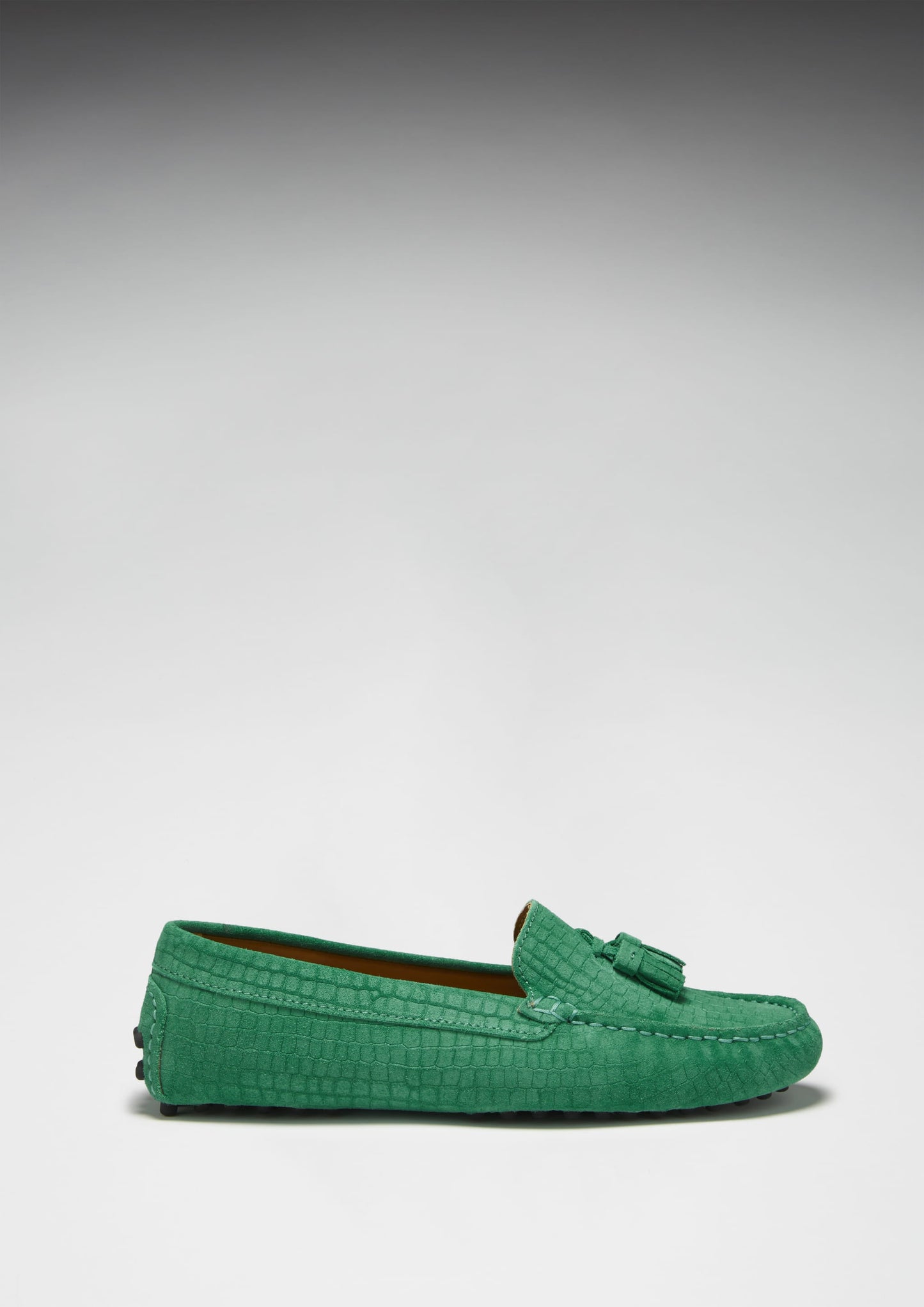 Hugs & Co Womens Tasselled Driving Loafers Emerald Embossed EU 36-42 - QHA UK