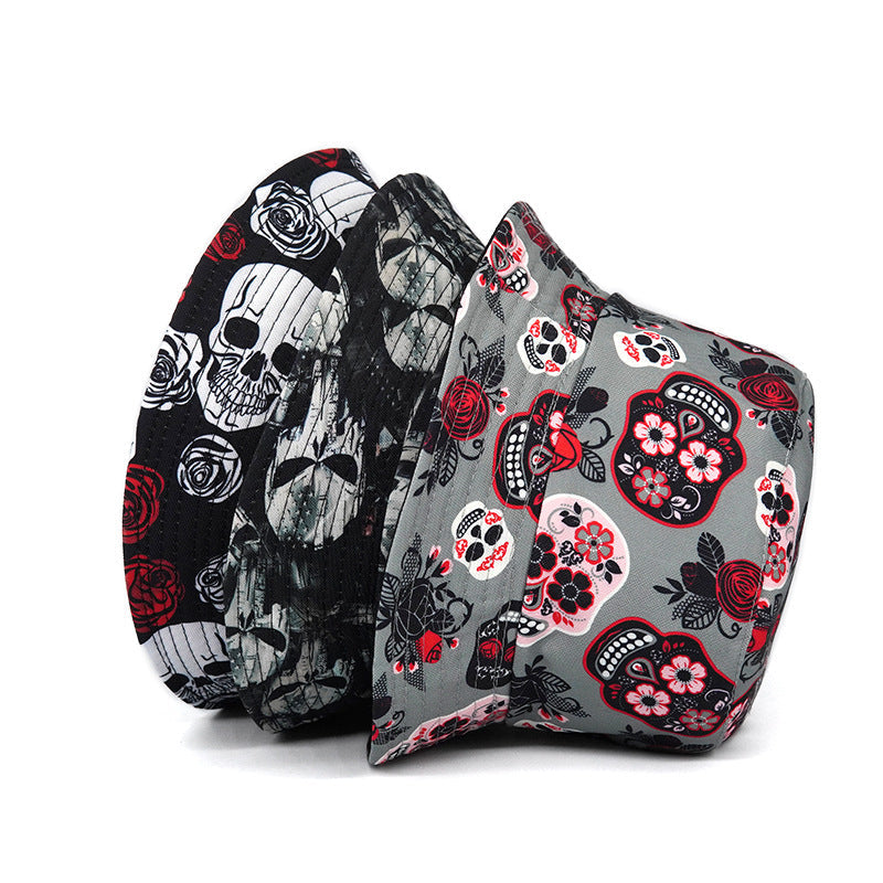 Rose Skull Bucket Hat, Summer Bucket Hat