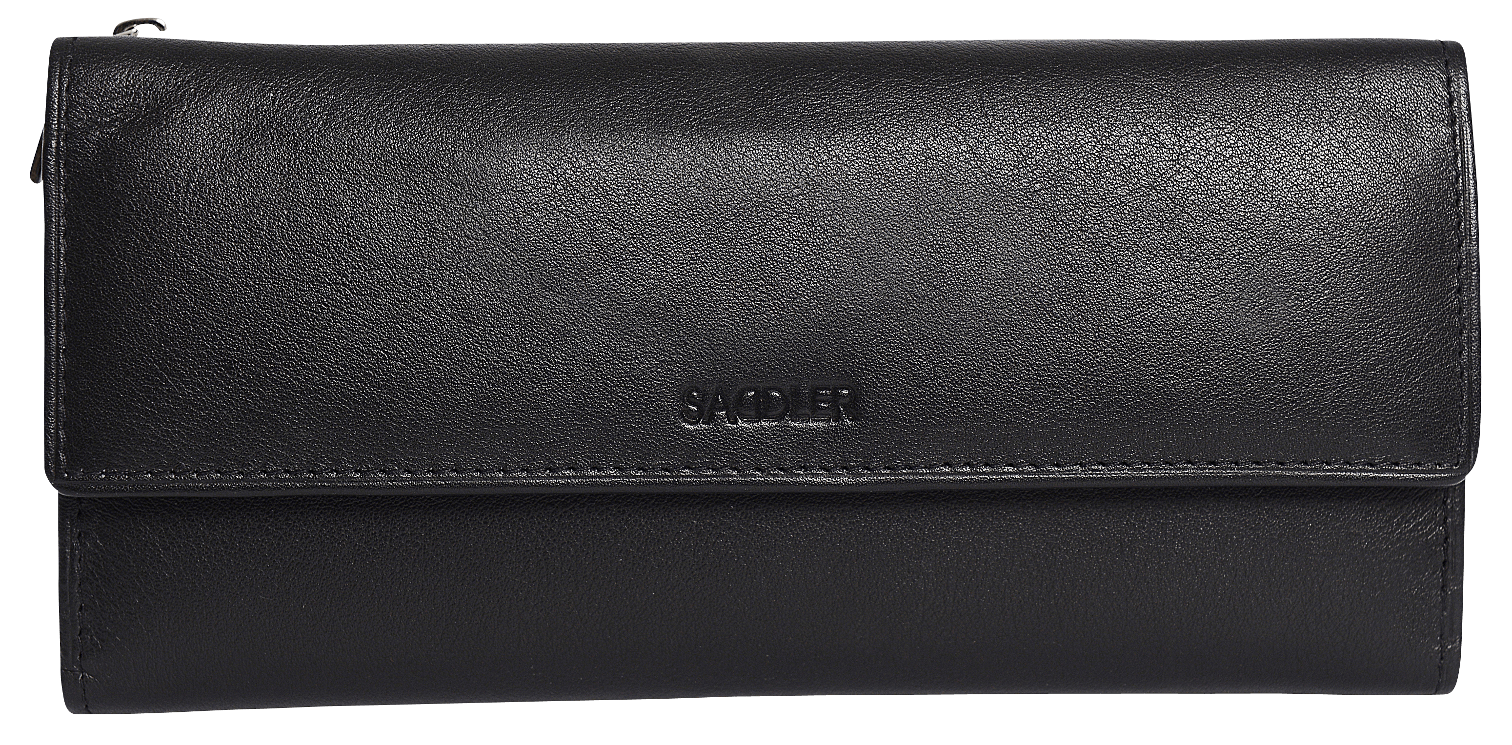 SADDLER CLAIRE Long Leather Trifold Purse - 18 Card Slots, Dual Zip Pockets, and Note Sections - RFID Protected