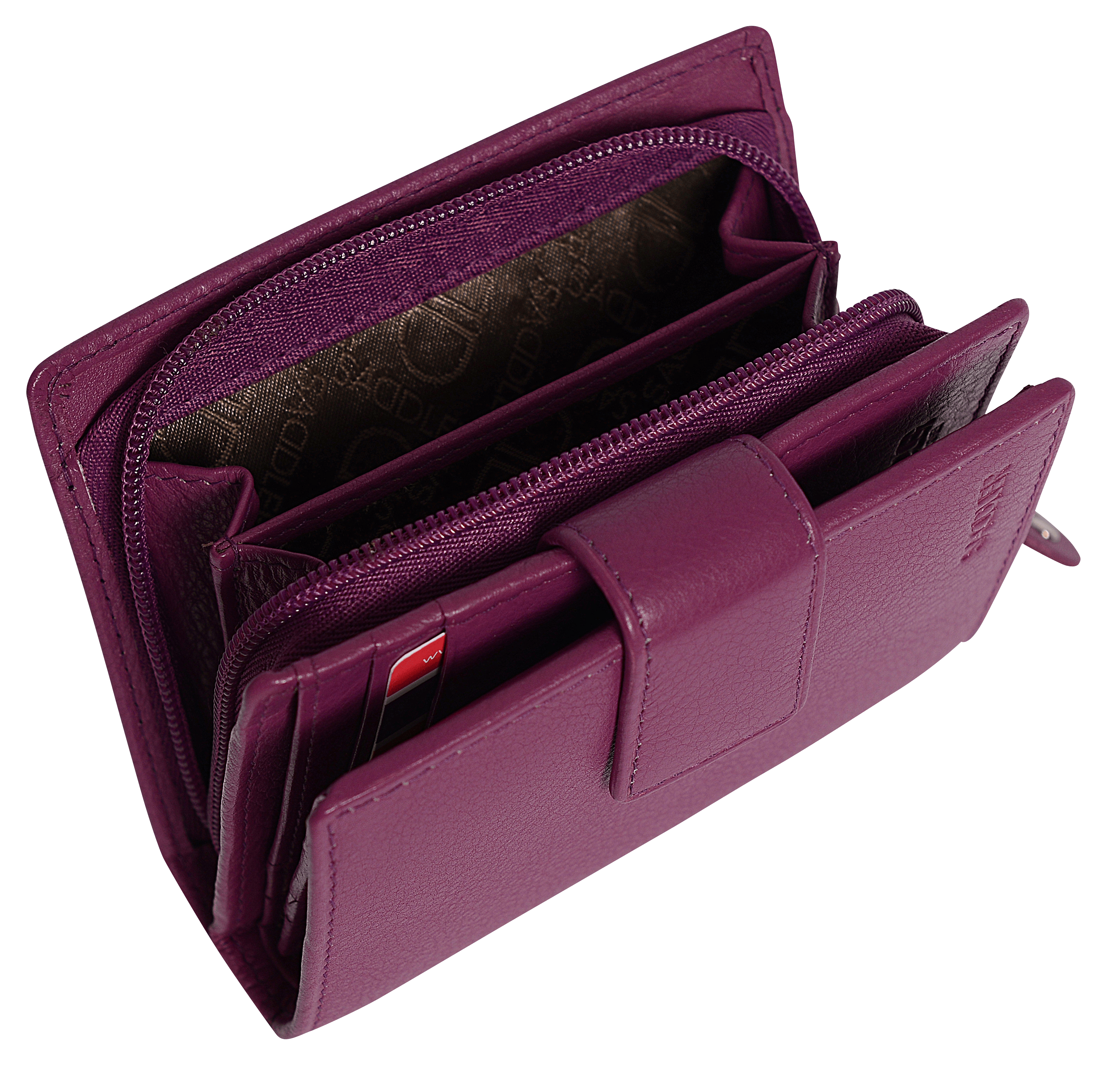 SADDLER EMILY Handmade Leather Mid-Size Wallet – RFID Protected | 10 Card Slots, Secure Tab Closure & Zipped Coin Pocket | Gift Boxed