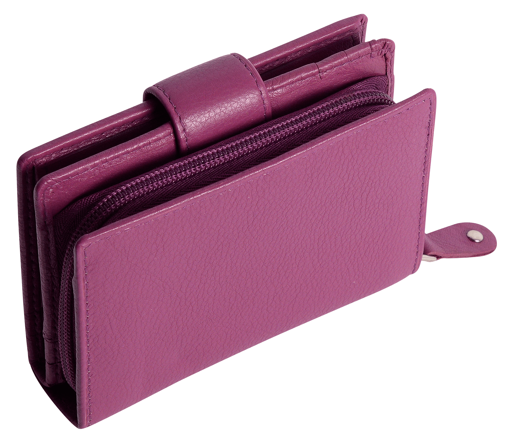 SADDLER EMILY Handmade Leather Mid-Size Wallet – RFID Protected | 10 Card Slots, Secure Tab Closure & Zipped Coin Pocket | Gift Boxed