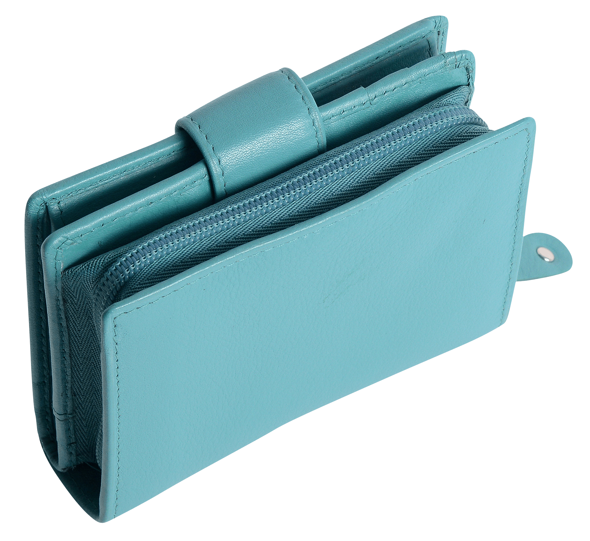SADDLER EMILY Handmade Leather Mid-Size Wallet – RFID Protected | 10 Card Slots, Secure Tab Closure & Zipped Coin Pocket | Gift Boxed