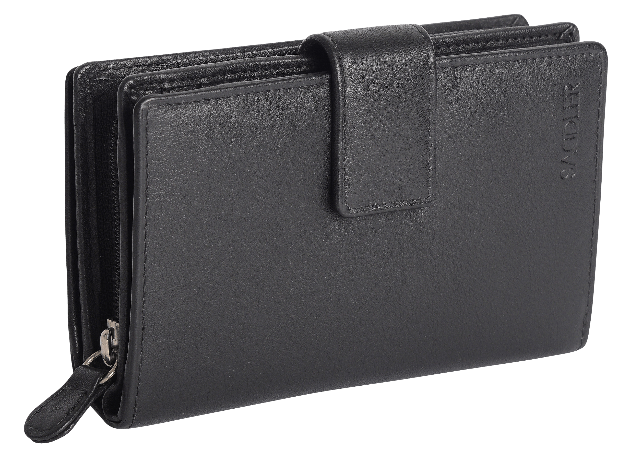 SADDLER GEORGIE Leather Double-Sided Purse - 13 Card Slots, Generous Space for Notes and Coins - RFID Protected