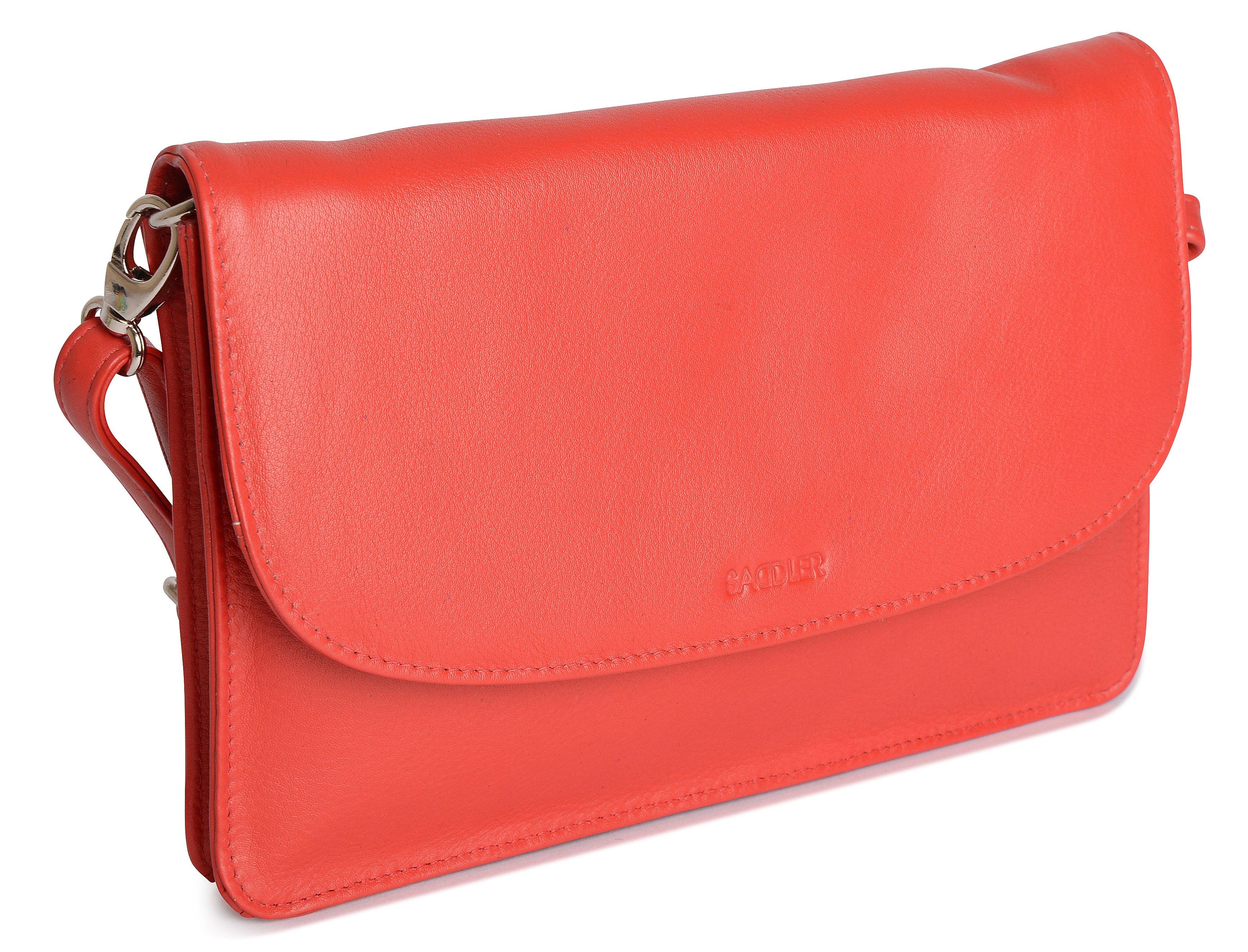 SADDLER Olivia 3-Section Leather Crossbody Bag & Clutch – Compact & Stylish - Gift Boxed