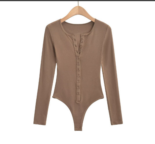 Women's Breasted Long Sleeve Jumpsuit