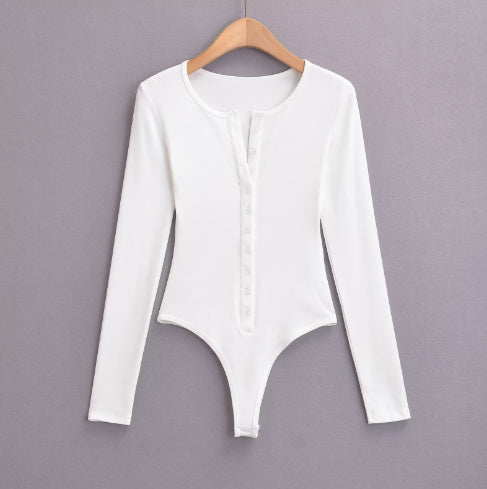 Women's Breasted Long Sleeve Jumpsuit