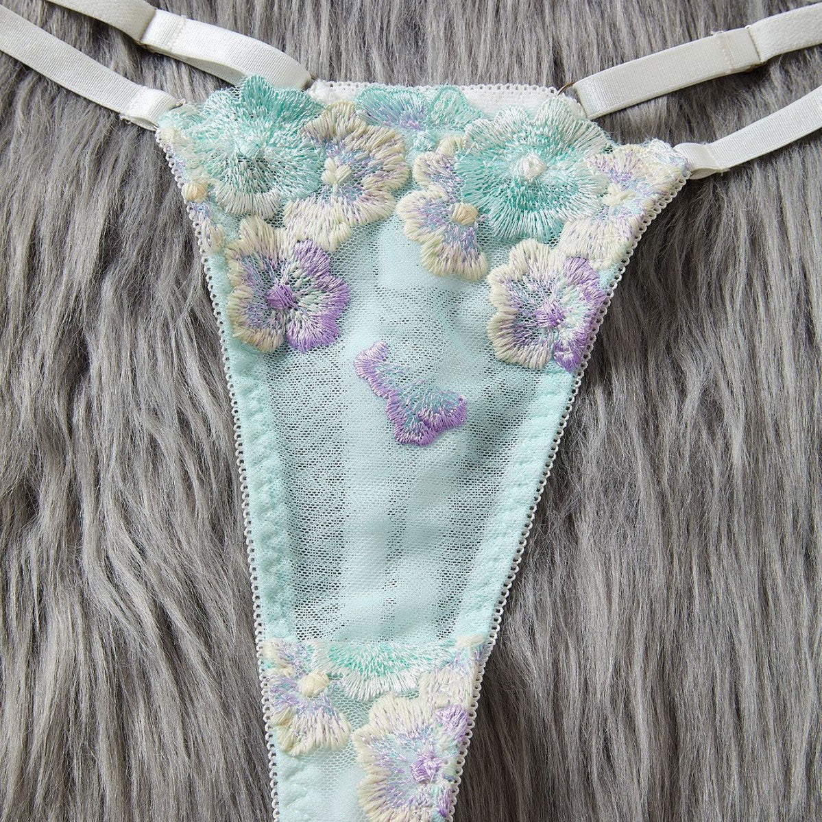 Women’s Creative Embroidered Printed Bra Set