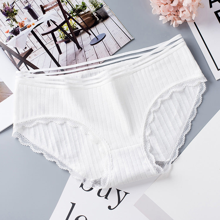 Women's Seamless Laced Mid Waist Briefs