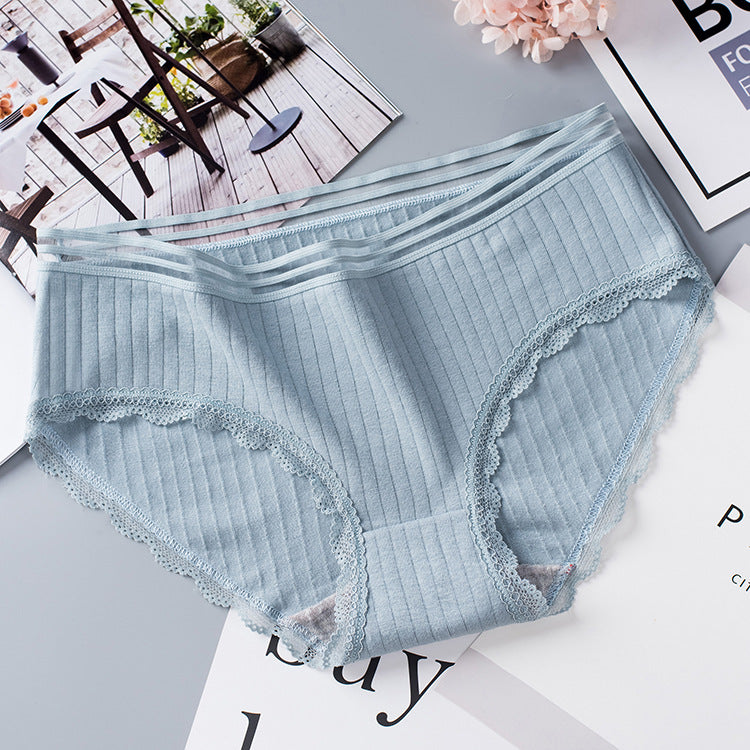 Women's Seamless Laced Mid Waist Briefs