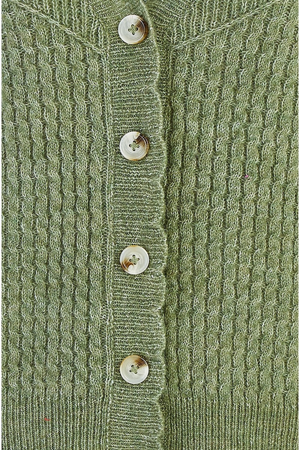 Yumi Green Twist Knit Button Up Cardigan