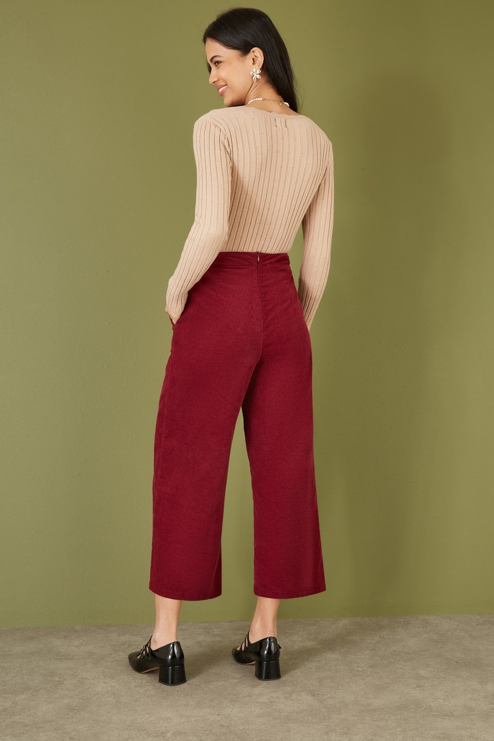 Yumi Oatmeal Fitted Rib Button Up Cardigan