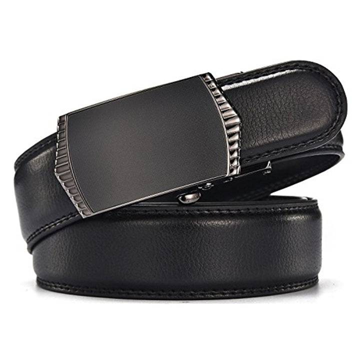 QHA Mens Ratchet Leather Belt Automatic Buckle 35mm Wide Q43