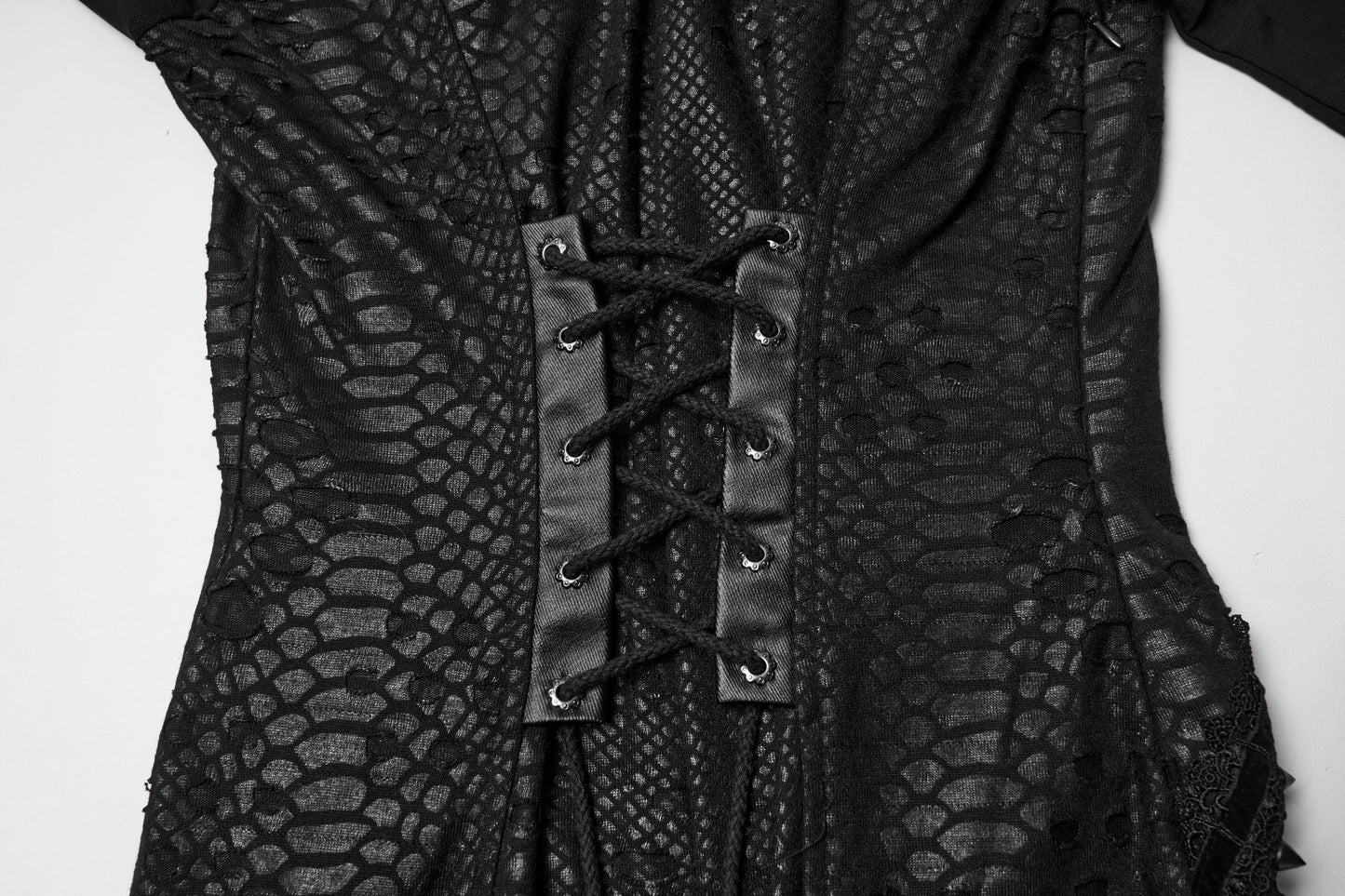 Punk Rave Seraphine Spinal Lace Panel Maxi Dress In Black
