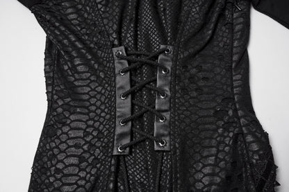 Punk Rave Seraphine Spinal Lace Panel Maxi Dress In Black