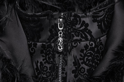 Punk Rave Morrigan Goth Gorgeous Jacquard Coat - Black