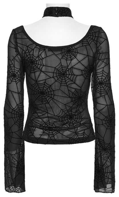 Punk Rave Lilith Gothic Spider Web T-Shirt