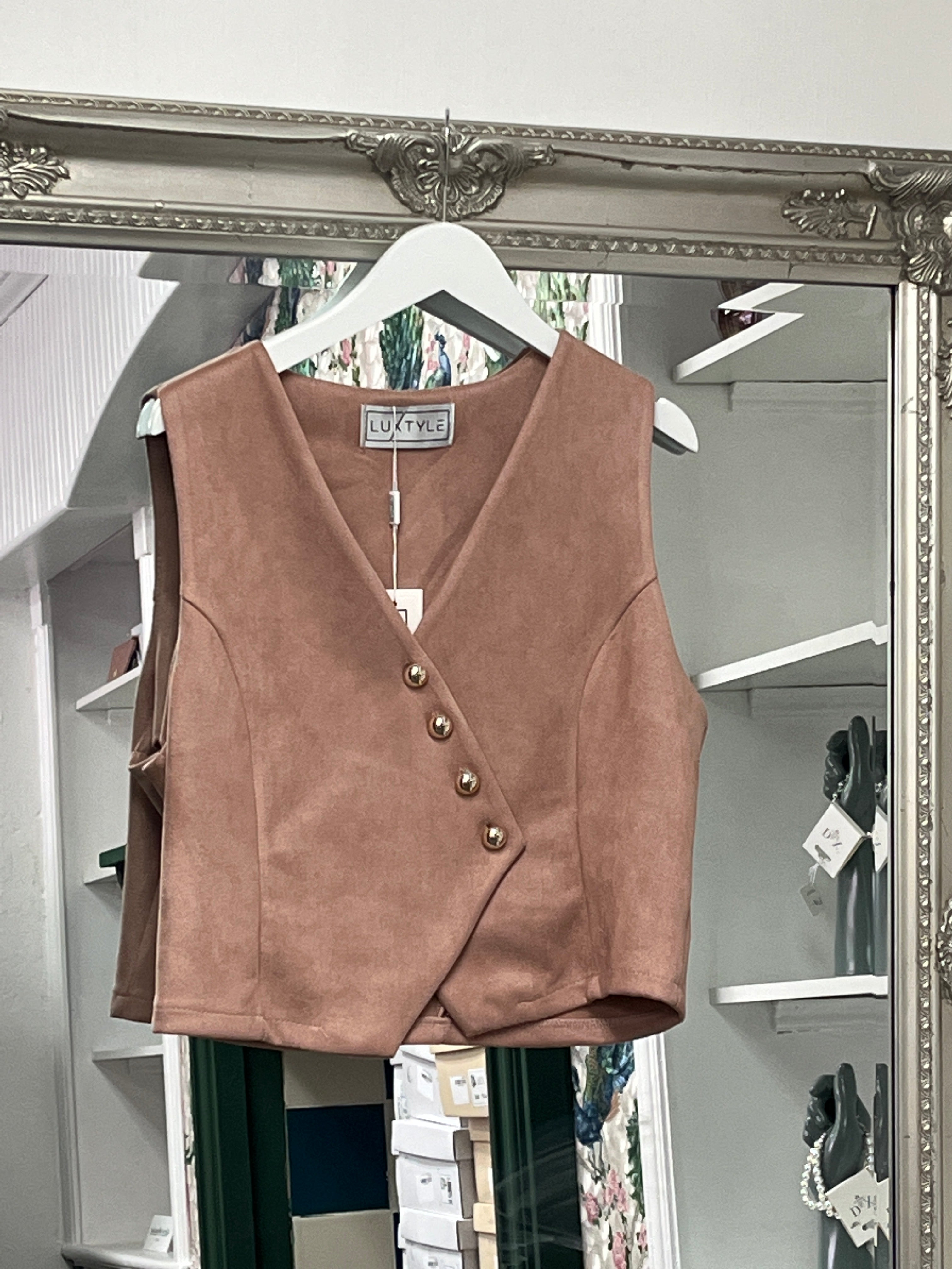 Pink Button Waistcoat – One Size Fits Up To 14/16