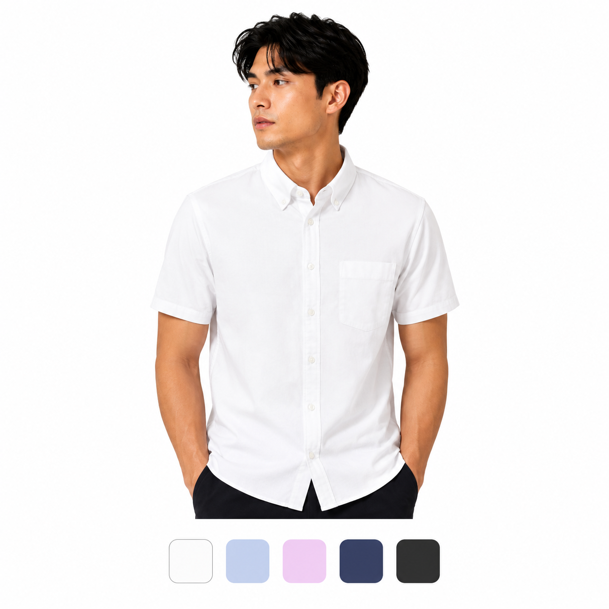 D555 Men's Oxford Shirt Big and Tall Short Sleeve 2XL-8XL