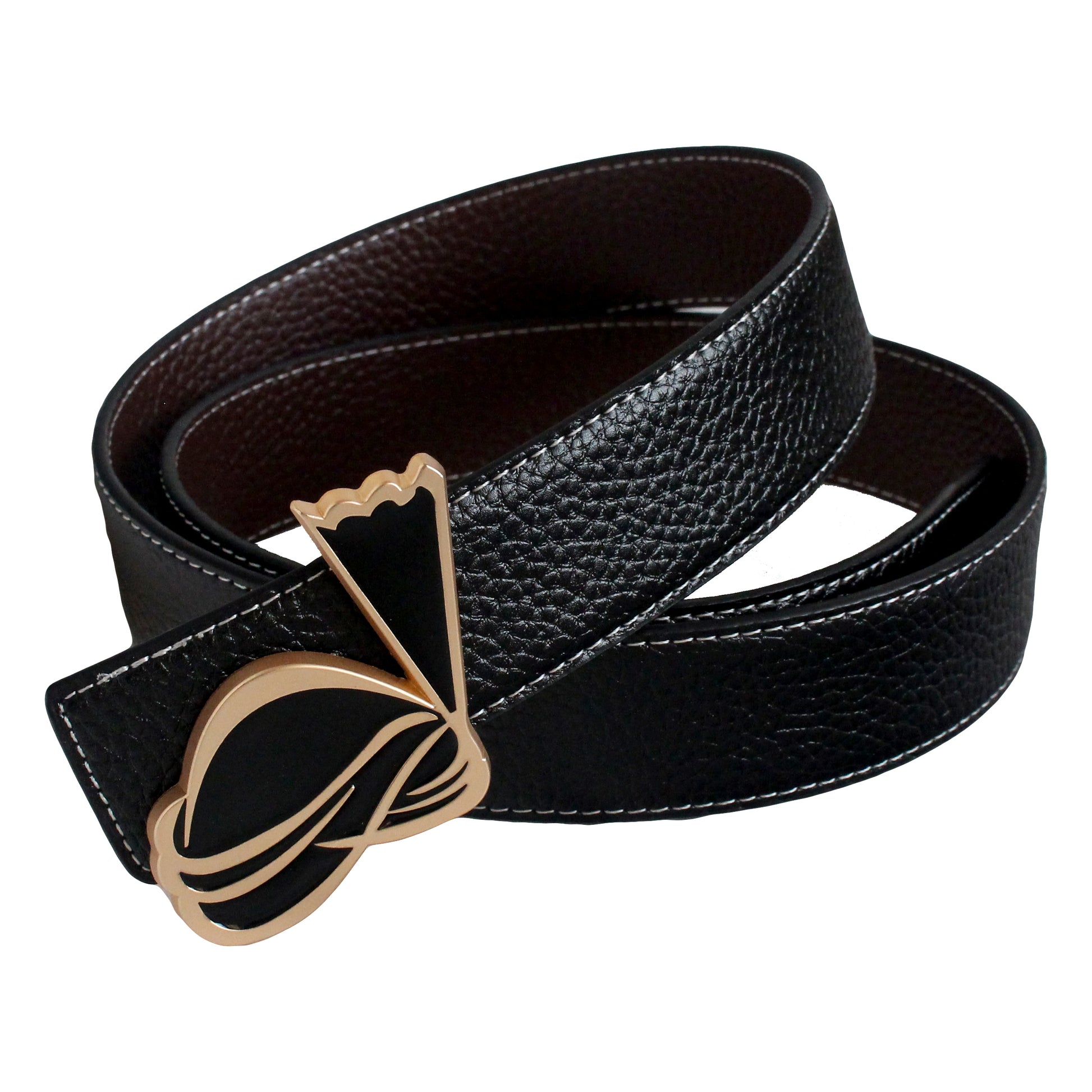 QHA Mens Reversible Leather Belt Designer Turban Buckle for Men 38mm Wide Q20