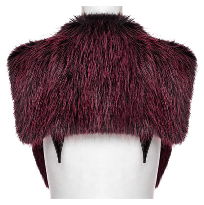 Punk Rave Lilith Gradient Devil Fur Shawl in Crimson