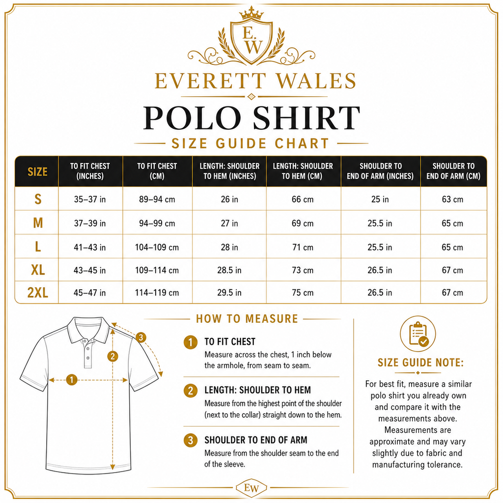 Everett Wales Mens Cotton Pique Long Sleeve Polo Shirt Casual Regular Fit