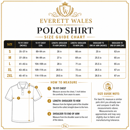 Everett Wales Mens Cotton Pique Long Sleeve Polo Shirt Casual Regular Fit - QHA UK
