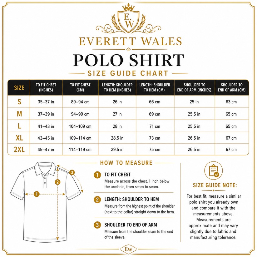 Everett Wales Mens Cotton Pique Long Sleeve Polo Shirt Casual Regular Fit - QHA UK
