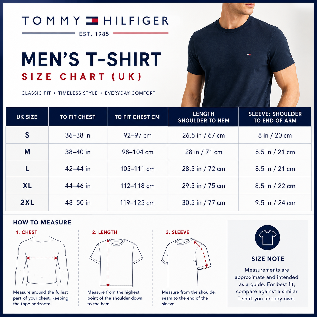 Tommy Hilfiger Mens Flag Embroidered Cotton Crew Neck T-Shirt S-2XL