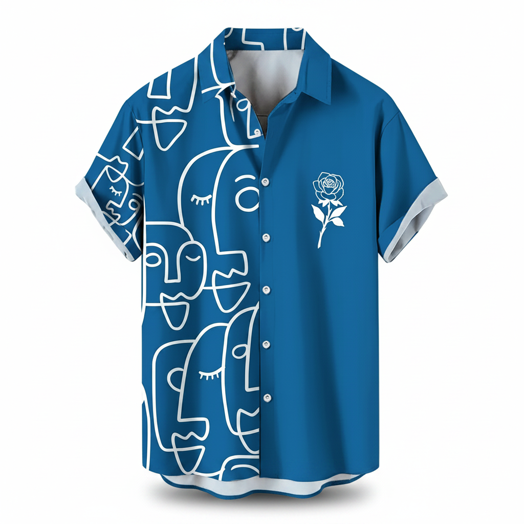 Mens 3D Leopard Print Short Sleeve Casual Summer Beach Shirt Polyester S-2XL UK