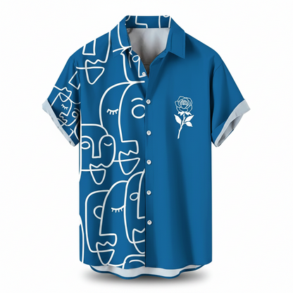 Mens 3D Leopard Print Short Sleeve Casual Summer Beach Shirt Polyester S-2XL UK