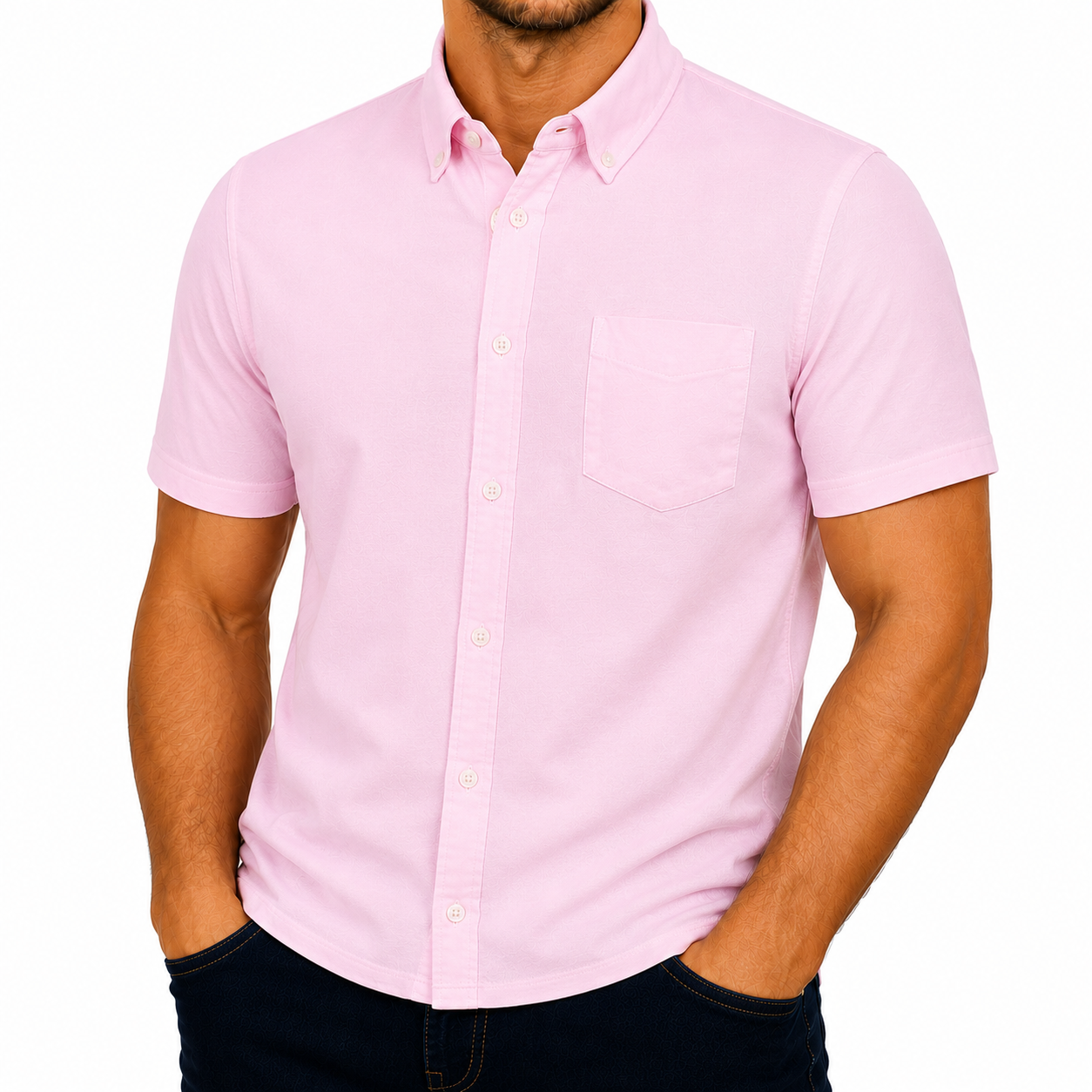 M&S Ultimate Pure Cotton Oxford Shirt Mens Short Sleeve S-4XL - QHA UK