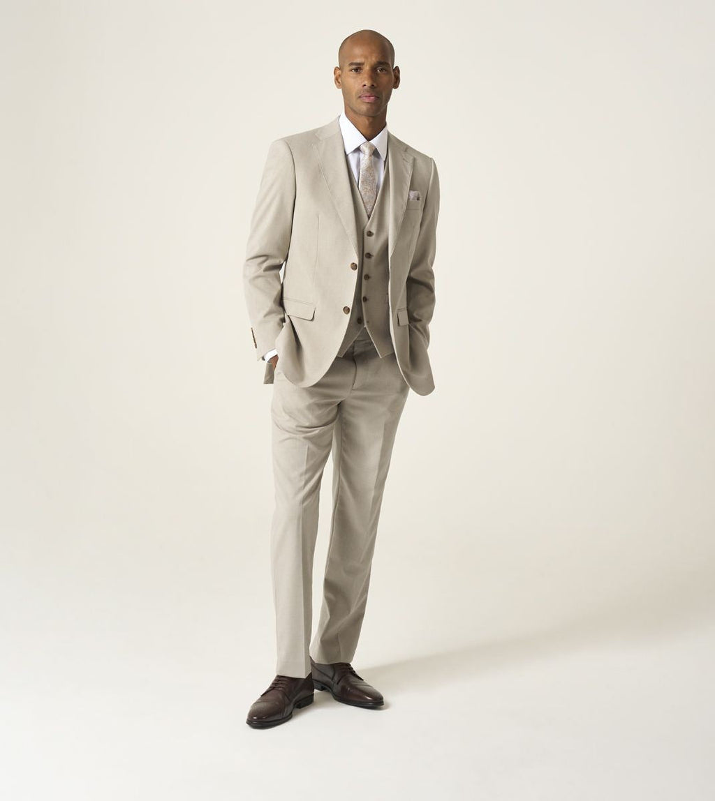 Skopes Caspian Suit Tailored Fit Trouser For Men ins Stone Beige, 30W-58W