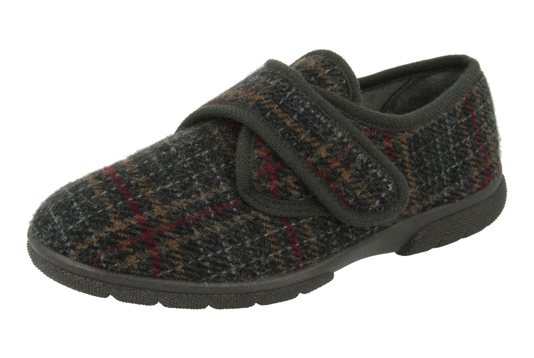 Men'S Slippers / House Shoes (Tartan)2V Wide Fit By Db Shoes in Grey