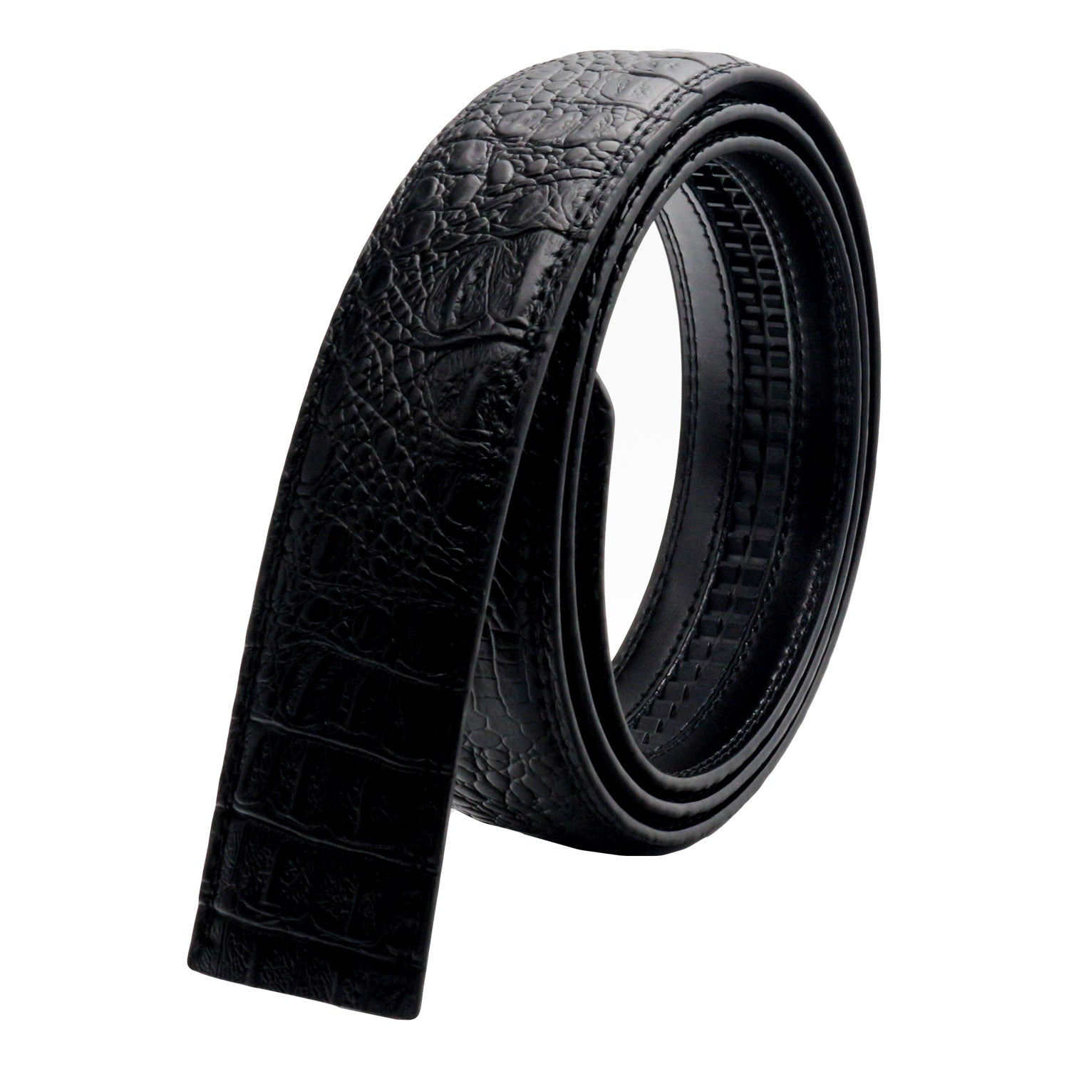 QHA Unisex Alligator Style Automatic Ratchet Belt Strap no Buckle Q05